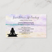 *~* Yoga Ocean Sunset Meditation Life Coach Visitekaartje (Achterkant)