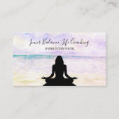 *~* Yoga Ocean Sunset Meditation Life Coach Visitekaartje (Voorkant)
