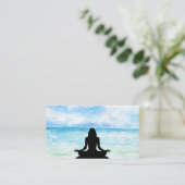 *~* Yoga Ocean Sunset Mindfulness Meditation Zee Visitekaartje (Staand voorkant)