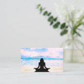 *~* Yoga Ocean Zee Sunset Mindfulness Meditation Visitekaartje (Staand voorkant)
