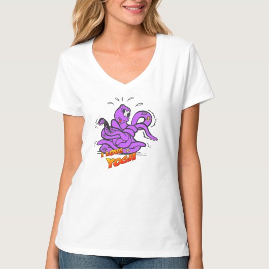 Yoga Octopus in een T-shirt van Knot Womens (Voorkant)