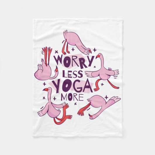 Yoga Oefening Flamingo's Fleece Deken (Voorkant)