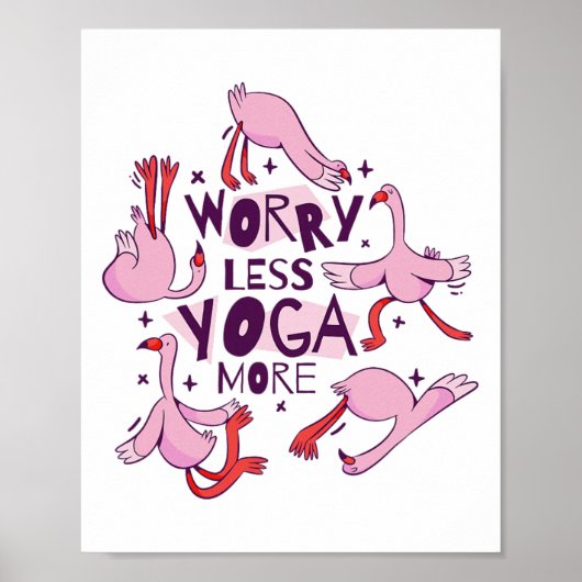 Yoga Oefening Flamingo's Poster (Voorkant)