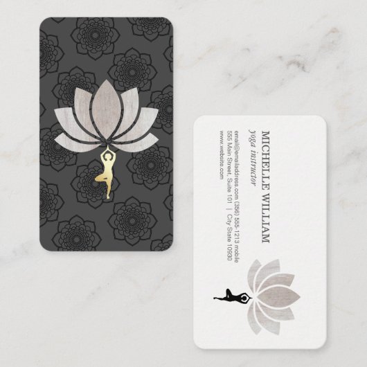 Yoga Oefening Lotus Bloem Patroon Visitekaartje (Voorkant / Achterkant)