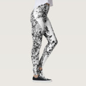 Yoga-oefening met zwarte en witte bladluis leggings (Rechts)