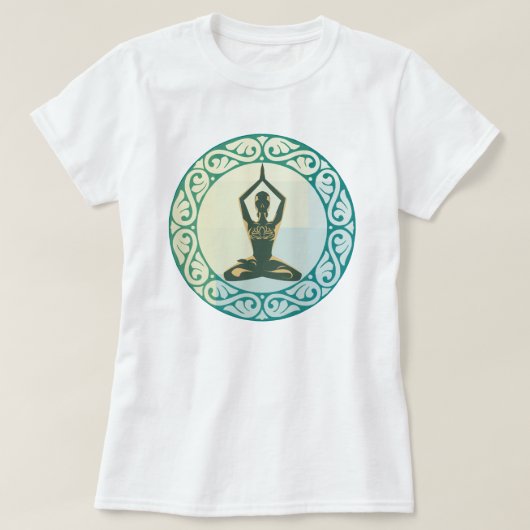 Yoga Oefening Zittend Pose Meditatie T-shirt (Design voorkant)