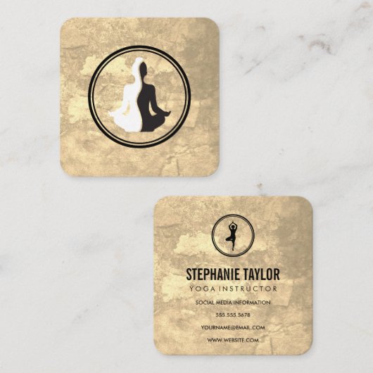 Yoga Oefeningen | Meditatie Vierkante Visitekaartje (Voorkant / Achterkant)