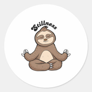 Yoga Of Elke Dag Stilte Luiaard Geïnspireerde Mann Ronde Sticker