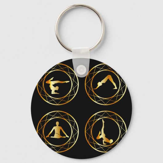 Yoga of gymnast silhouette sleutelhanger (Voorkant)