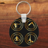 Yoga of gymnast silhouette sleutelhanger (Voorkant)