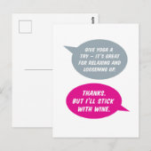 Yoga of wijn? Wat nog meer relaxerend is. Alleen v Briefkaart (Voorkant / Achterkant)