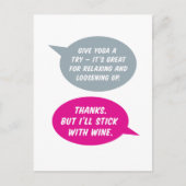 Yoga of wijn? Wat nog meer relaxerend is. Alleen v Briefkaart (Voorkant)