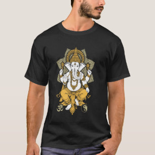 Yoga Olifant God Ganesh Ganesha Indische Om Yin Ya T-shirt