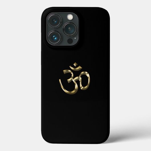 Yoga, Om Aum Icon, Hindoeïssymbool, goudzwart Case-Mate iPhone Case (Achterkant)