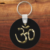 Yoga, Om Aum Icon, Hindoeïssymbool, goudzwart Sleutelhanger (Voorkant)