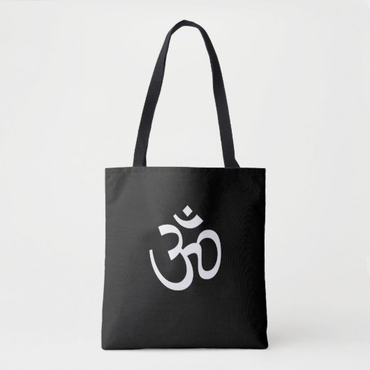 Yoga, Om Aum Icon, Hindoeïssymbool, zwart-wit tot  Tote Bag (Voorkant)