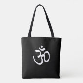 Yoga, Om Aum Icon, Hindoeïssymbool, zwart-wit tot  Tote Bag (Achterkant)