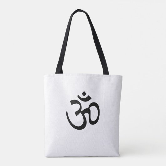 Yoga, Om Aum Icon, Hindoeïssymbool, zwart wit Tote Bag (Achterkant)