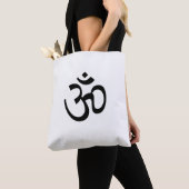 Yoga, Om Aum Icon, Hindoeïssymbool, zwart wit Tote Bag (Dichtbij)