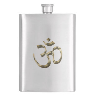 Yoga, Om Aum Icon, Hinisme Symbol, goud zilver Flacon