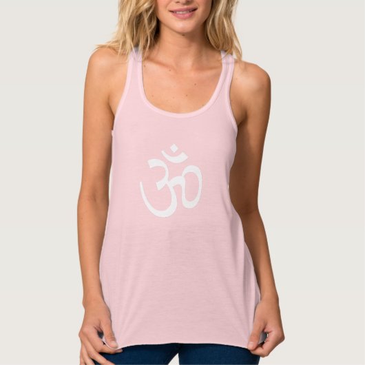 Yoga, Om Aum Icon, Ohm Hindoeïsme Symbool, lichtro Tanktop (Voorkant)