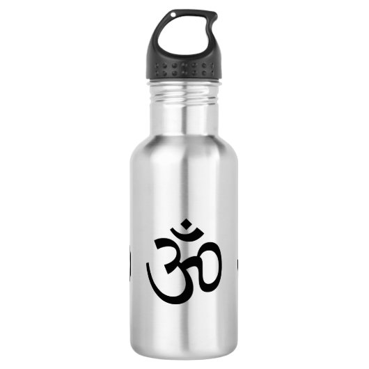 Yoga, om aum icoon, hindoeïsme symbool, waterfles  (Voorkant)