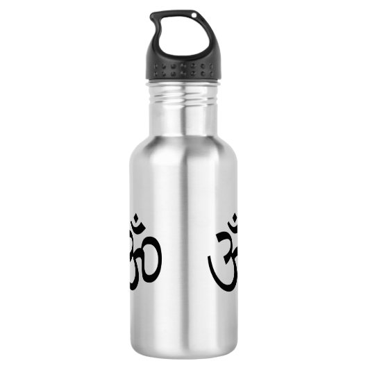 Yoga, om aum icoon, hindoeïsme symbool, waterfles  (Achterkant)