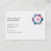 ** Yoga Om Aum Lotus Flower Artistic Visitekaartje (Achterkant)