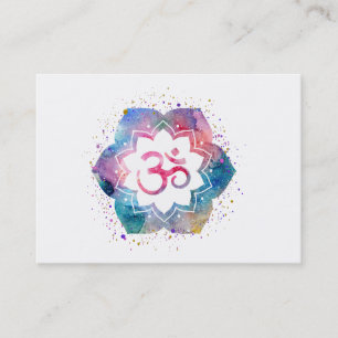 ** Yoga Om Aum Lotus Flower Artistic Visitekaartje