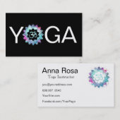 *~* Yoga OM Aum Lotus Teacher Instructor Mandala Visitekaartje (Voorkant / Achterkant)