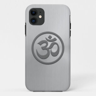 Yoga Om Cirkel met RVS Effect iPhone 11 Hoesje