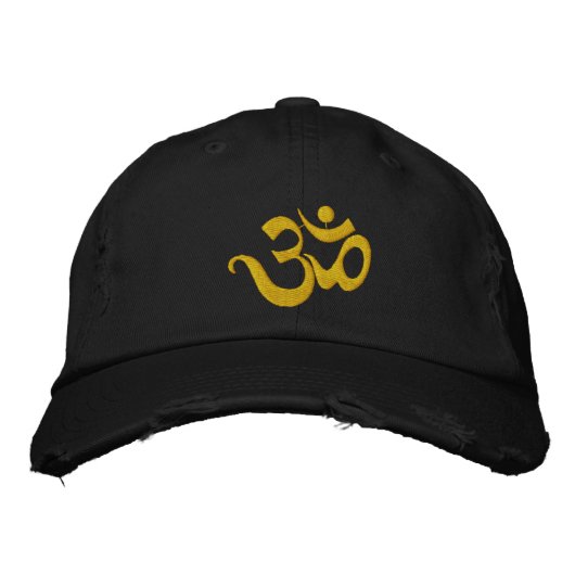 Yoga OM geborduurd donker Pet (Voorkant)