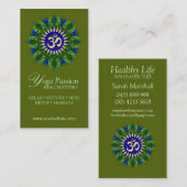 Yoga Om Green Organic New age Visitekaartjes (Voorkant / Achterkant)
