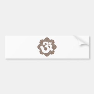 Yoga Om in Lotus brown grijs Bumpersticker