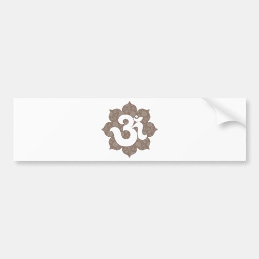 Yoga Om in Lotus brown grijs Bumpersticker (Voorkant)