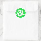 Yoga Om in Lotus groen Ronde Sticker (Tas)