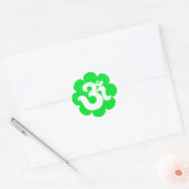 Yoga Om in Lotus groen Ronde Sticker (Envelop)
