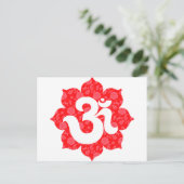 Yoga Om in Lotus Red Briefkaart (Staand voorkant)