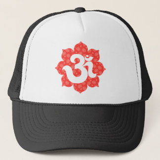 Yoga Om in Lotus red sinaasappel Trucker Pet