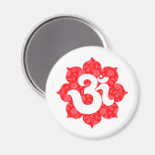 Yoga Om in Lotus Rood Magneet (Voorkant / Achterkant)
