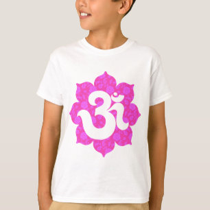 Yoga Om in Lotus roze T-shirt
