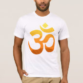 Yoga Om Mantra Gold Sun Front Design Mannen White T-shirt (Voorkant)