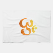Yoga Om Mantra Gold Sun Meditation Yellow Oranje Theedoek (Horizontaal)