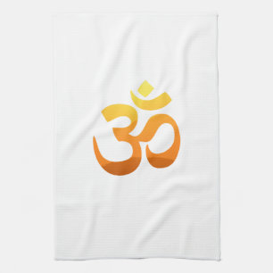 Yoga Om Mantra Gold Sun Meditation Yellow Oranje Theedoek
