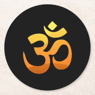 Yoga Om Mantra Symbol Meditation Asana Relax Ronde Kartonnen Onderzetter