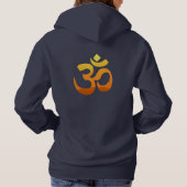Yoga Om Mantra Symbool Vrouwen Dubbelzijdige Marin Hoodie (Achterkant)