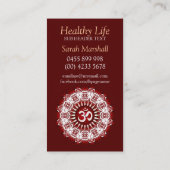 Yoga Om Passion New age Visitekaartjes (Achterkant)