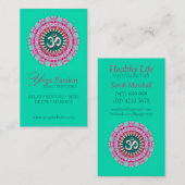 Yoga Om Pink Green New age Visitekaartjes (Voorkant / Achterkant)