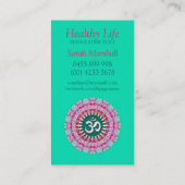 Yoga Om Pink Green New age Visitekaartjes (Achterkant)