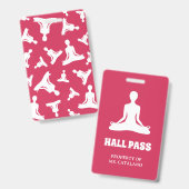 yoga om pose Leraar Hal Pas schoolkleuren Badge (Voor- en achterkant)